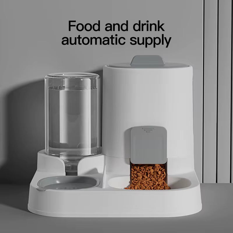 1-Pack Automatic Gravity-Fed Cat Water Dispenser & Feeder - Spill-Proof Large Capacity One-Piece Design,